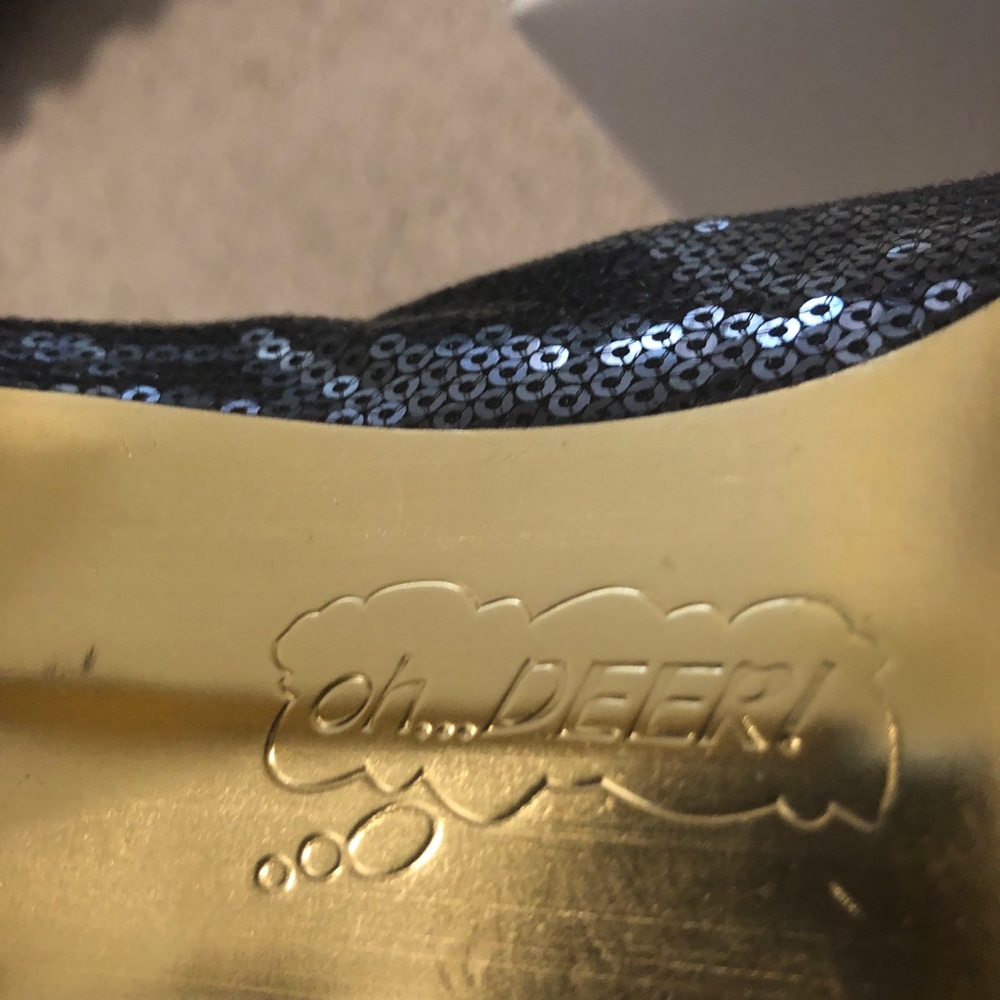 Black Sequins Heels With Open Toe - image 3